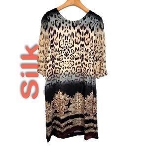 Women's Size XS Silk Short Sleeve Dress SAE183